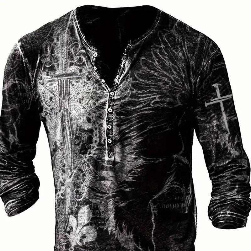 Men's Digital Printing Casual Long Sleeve